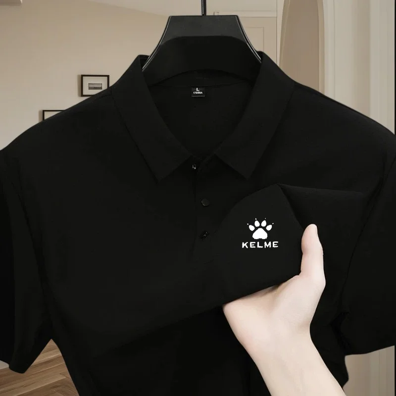 Fashionable printed polo shirt short sleeved men's sports brand top 2026 summer new cool and breathable casual ice silk T-shirt - view 2