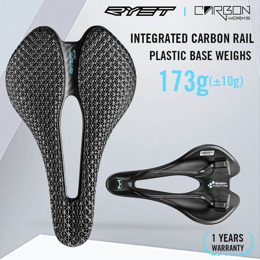 RYET Carbon 3D Printed Bicycle Saddle EVA saddle Super Light Bike Seating Cushion for MTB Gravel Road Bike Seat Cycling parts