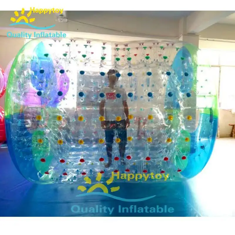 Kolorowe dmuchane koło do biegania dla dzieci i dorosłych, rolka wodna do basenu