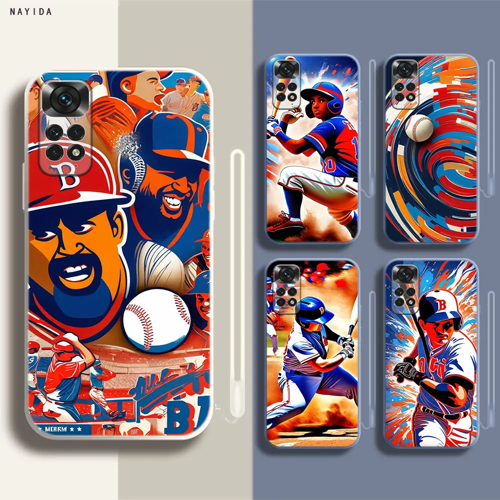 Phone Case For Xiaomi Redmi Note 12 11 12S Pro Plus 12c 11a 4G 5G Soft Silicone Original Cover Baseball Sport