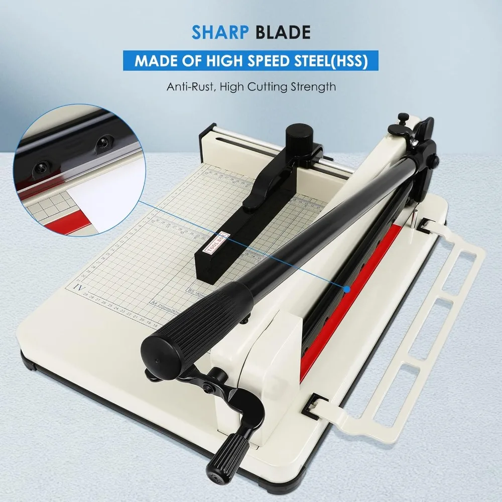 Heavy Duty Paper Cutter,17 Inch Guillotine Paper Cutter, One Replacement Blade for Free Cortadora