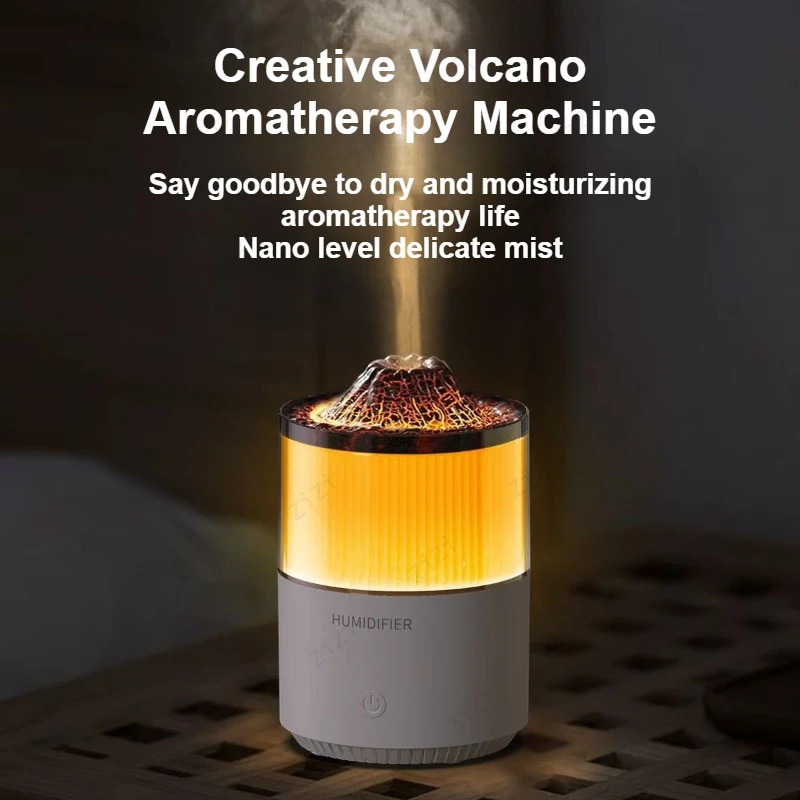 Colorful Flame Essential Oil Diffusion Aromatherapy Machine for Home Use Silent Desktop Volcano Aromatherapy Machine