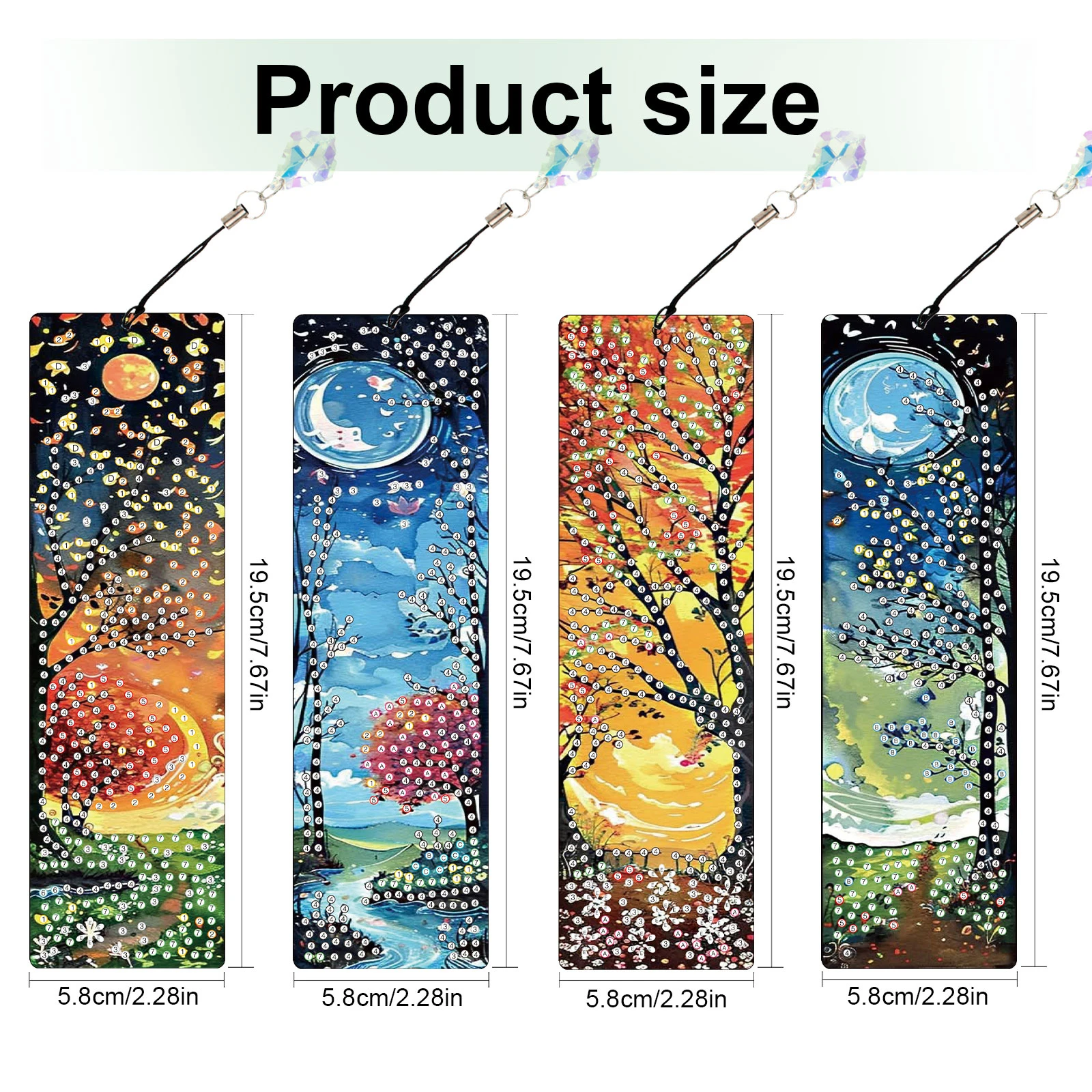 4Pcs Bookmark Seni Berlian DIY - Resin Art Book ulasan dan harga