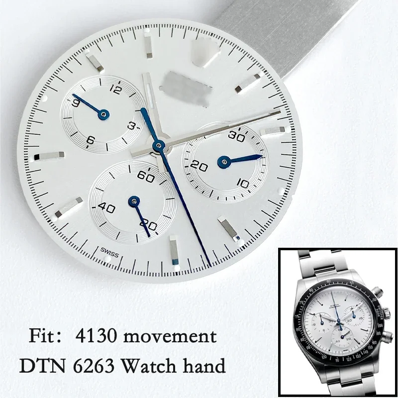 

Burning Steel Blue Watch Hand Set for RLX Watches Fit to 4130 Movement DTN, Watch Parts