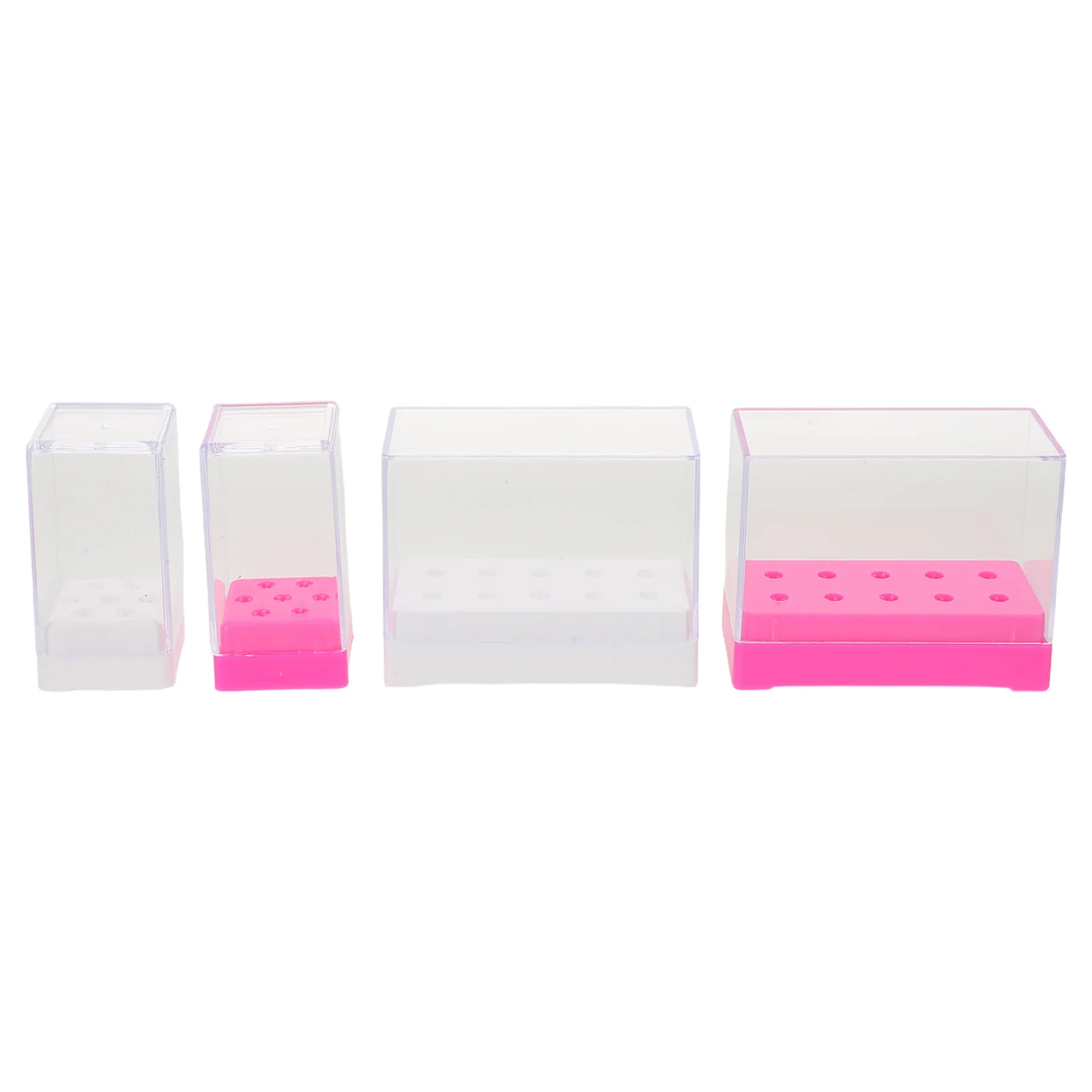 

4Pcs Nail Drill Bits Storage Organizer Ceramic Tungsten Steel Display Box Nail Tool Holder Manicure Storage Case