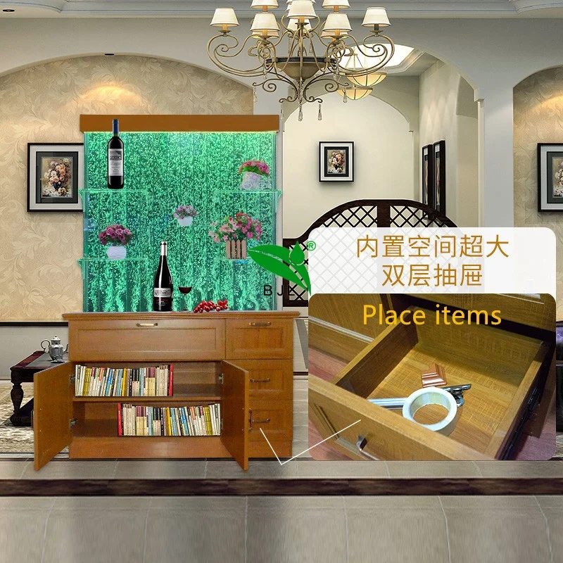Customization.Modern Home Living Room Furniture House Corner LED Color Changing bar Cabinets with Water Bubble Wall