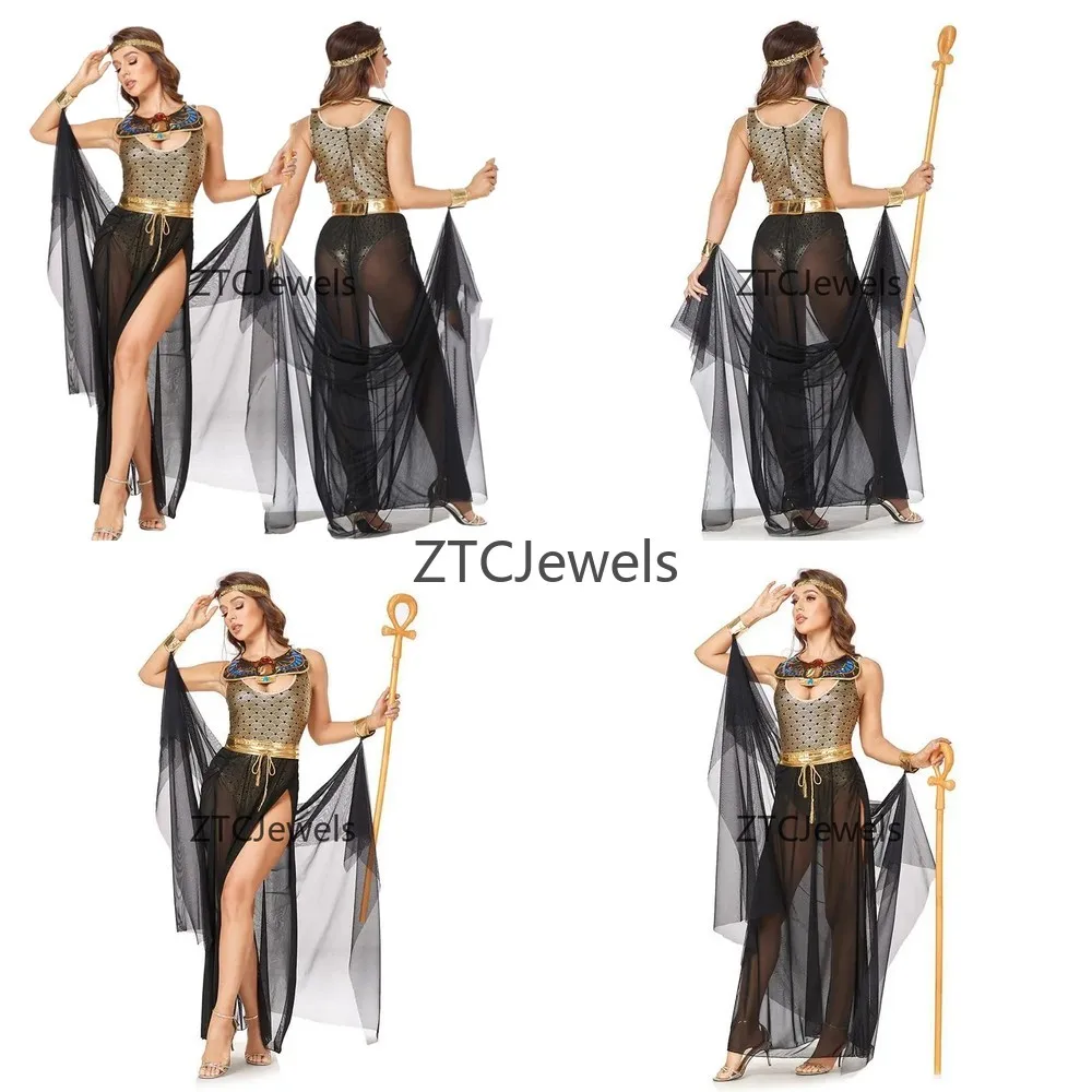 

Sexy Queen Marie Antoinette Cosplay Costume Sleeveless High Slit Retro Goddess Outfit for Halloween Carnival Party