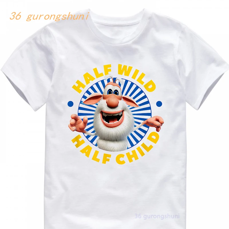 Cartoon Baby children clothes boys t shirt anime summer Print t shirts tees kids tshirts Буба White t-shirts tops for girls 371