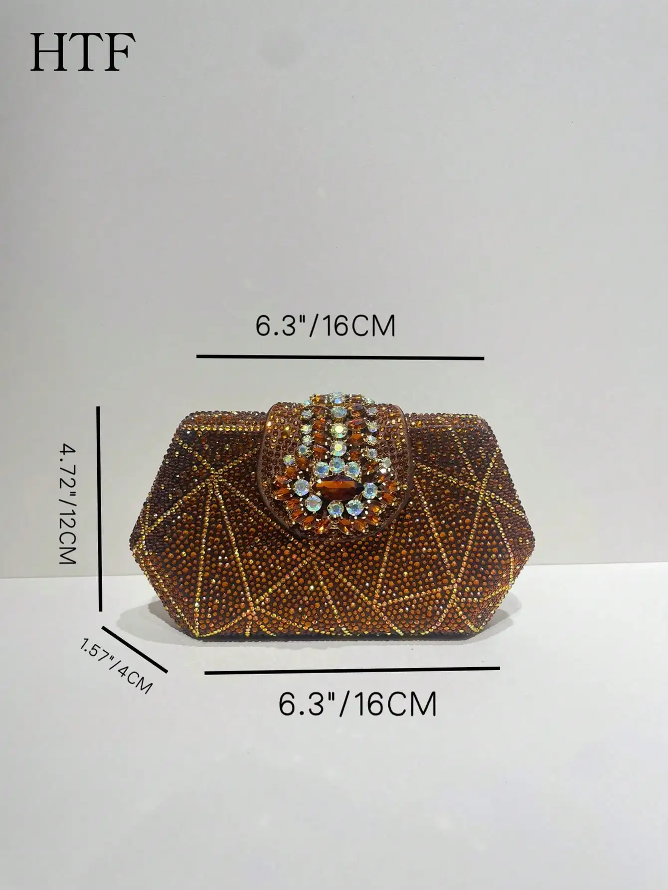 New Design Irregularity Shape Party Rhinestone Bag Ladies Clutch Long Chain Shoulder Bag High Quality Rhinestone Bags - Image 3