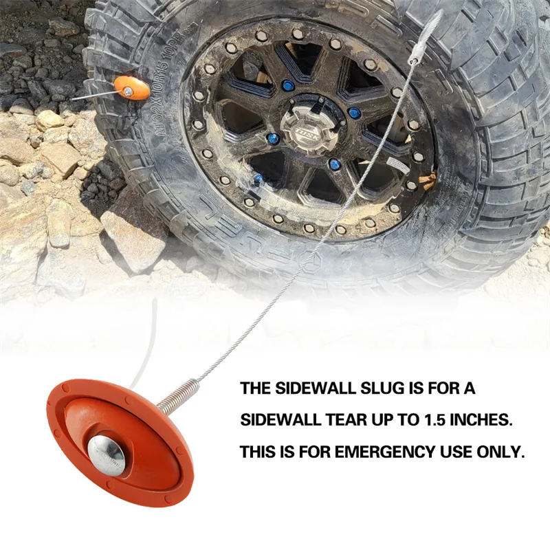 Sidewall Tire Repair Kit Portable Side Wall Slug Emergency Repair Tool Compatible With ATV SXS Lawnmower Tractor RZR Talon KRX
