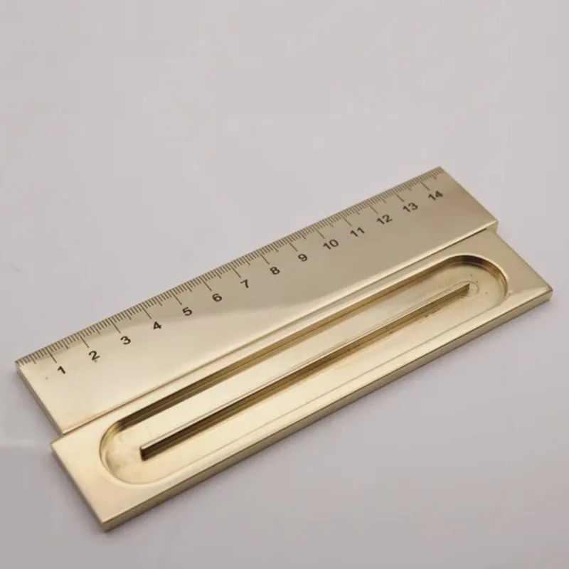 

Точилка для обрезки кожи, инструмент для заточки лезвий 0,5-2 мм, 15 см, латунная линейка, сделай сам, кожаный ремесленный обрезной ремень, боковой триммер