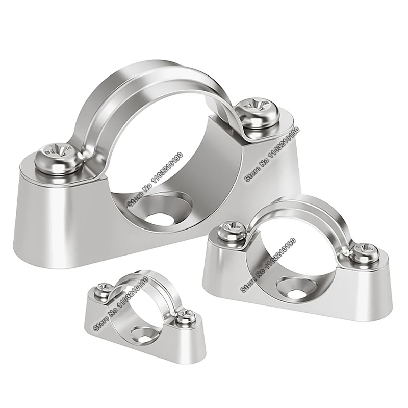 16mm-50mm Off-Wall Code Split Pipe Saddle Bracket Aluminum Alloy / Stainless Steel Pipe Clamp Fixed Clip With Screw Saddle Card