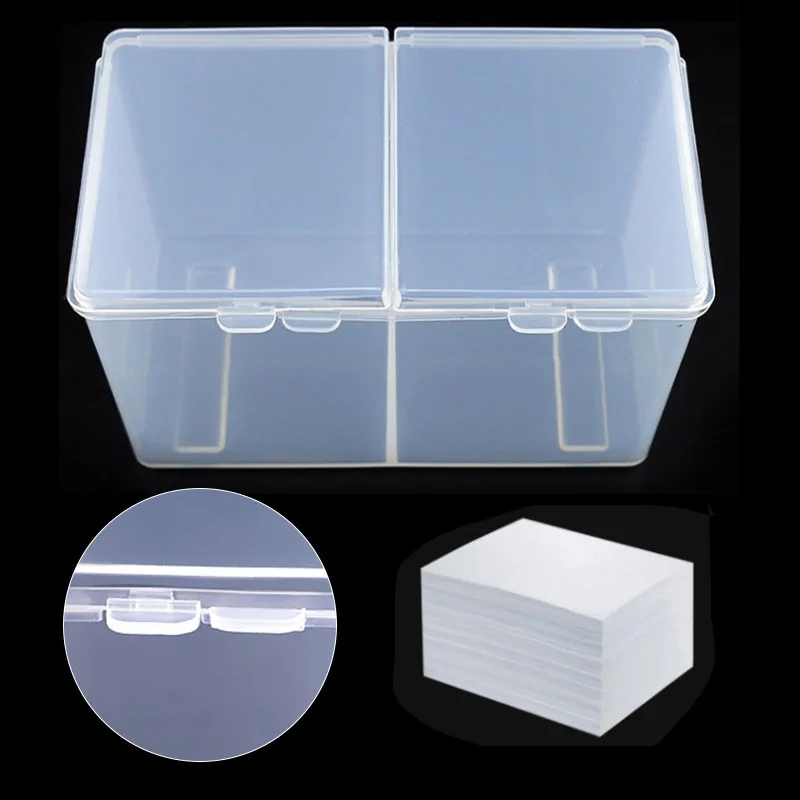 2-Compartments Nail Polish Remover Nail Wipes Cotton Pad Container Storage Box Makeup Organizer Nail Art Tools Case Holder