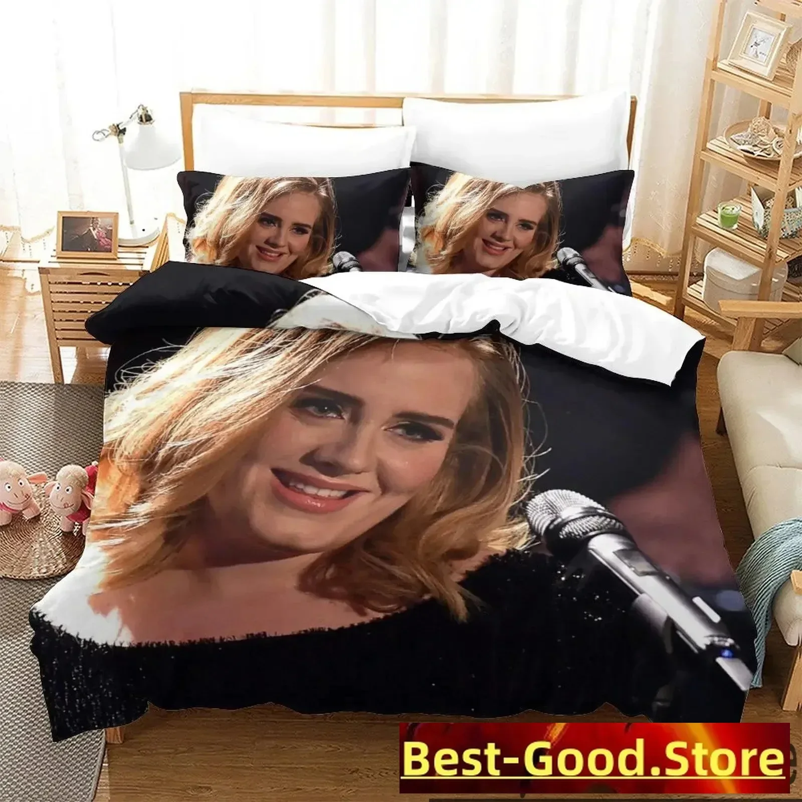 3D Print Adele Adkins MBE Bedding Set Boys Girls Twin Queen King Size Duvet Cover Pillowcase Bed boys Adult Home Textileextile