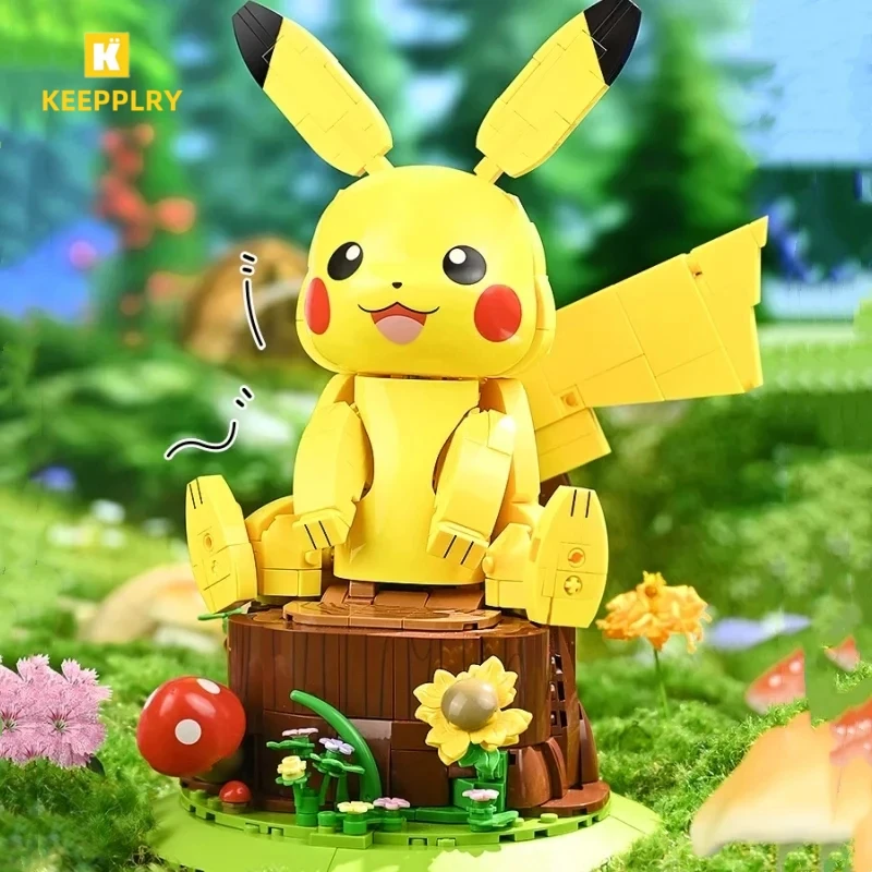 Keeppley Building Blocks Pokémon Pikachu Cute Large Removable Educational Toys Puzzle Ornaments Model Collection Gift