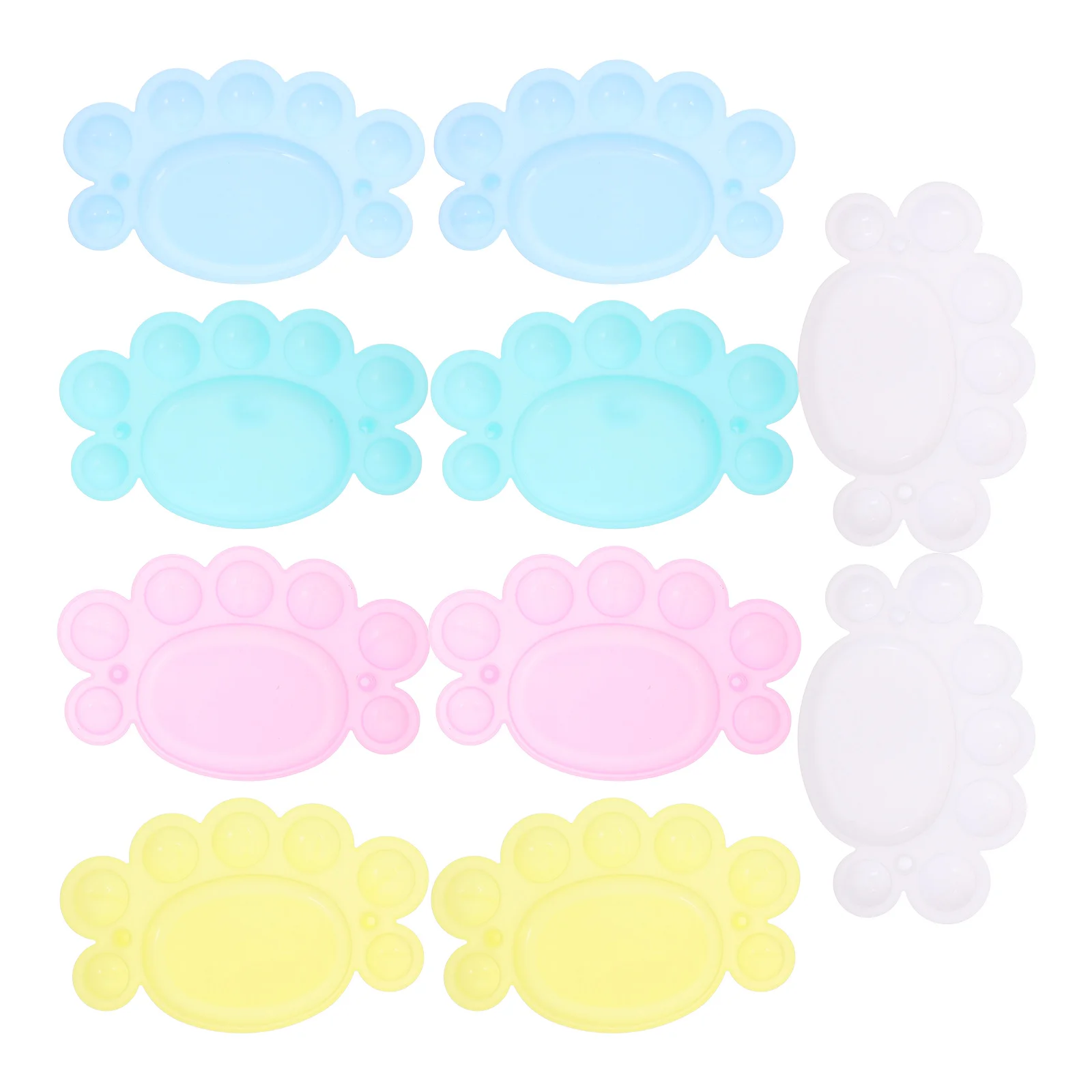 

10pcs Paint Palette Tray Reusable Plastic Color Mixer for Kids Oil Watercolor Painting Supplies Easy Clean Portable