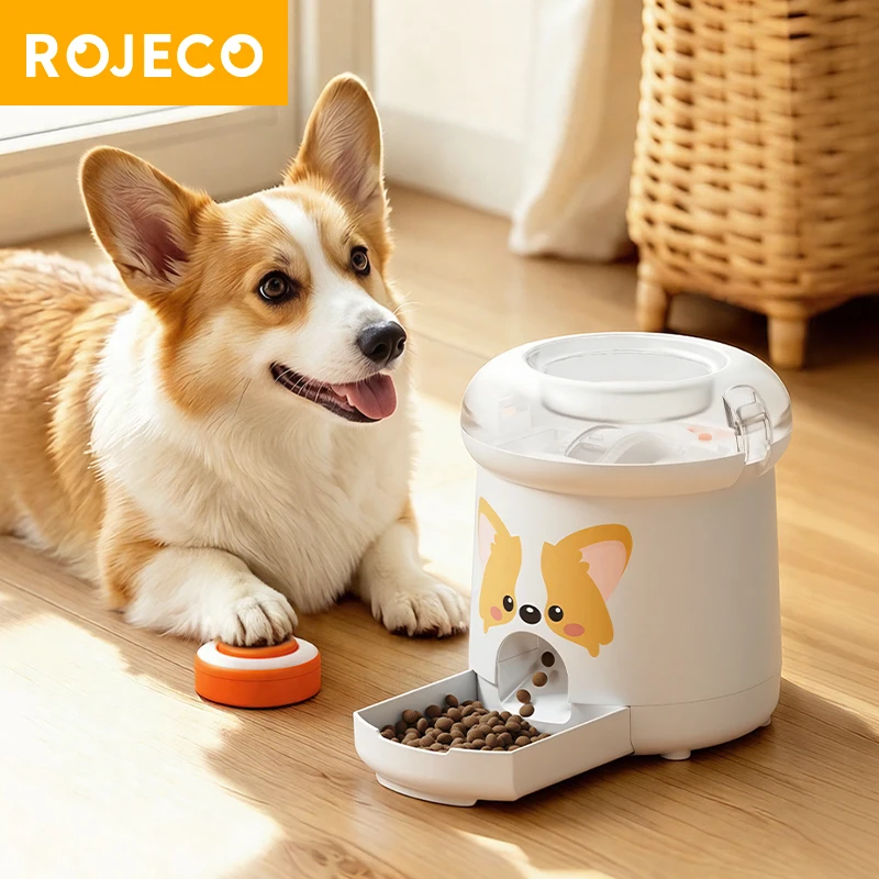 rojeco-automatic-pets-feeder-treat-dispenser-memory-training-interactive-toy-iq-training-dog-food-dispensing-with-button-remote
