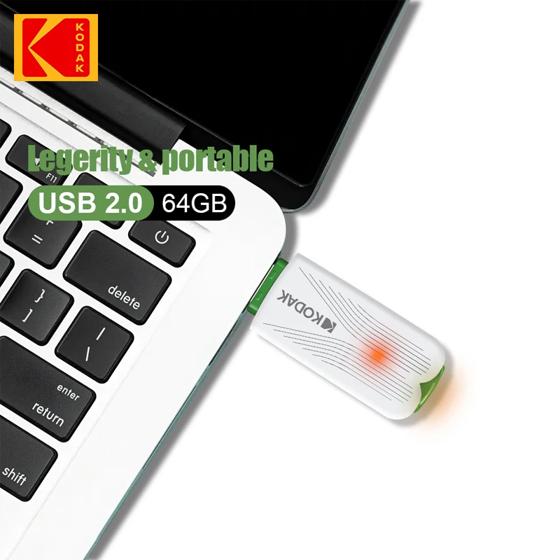 5pcs Original KODAK Flash Drive K182 U Disk USB2.0 16GB 32GB 64GB Car USB 128GB 256gb 512GB Speed 100MB/s Leather Lanyard