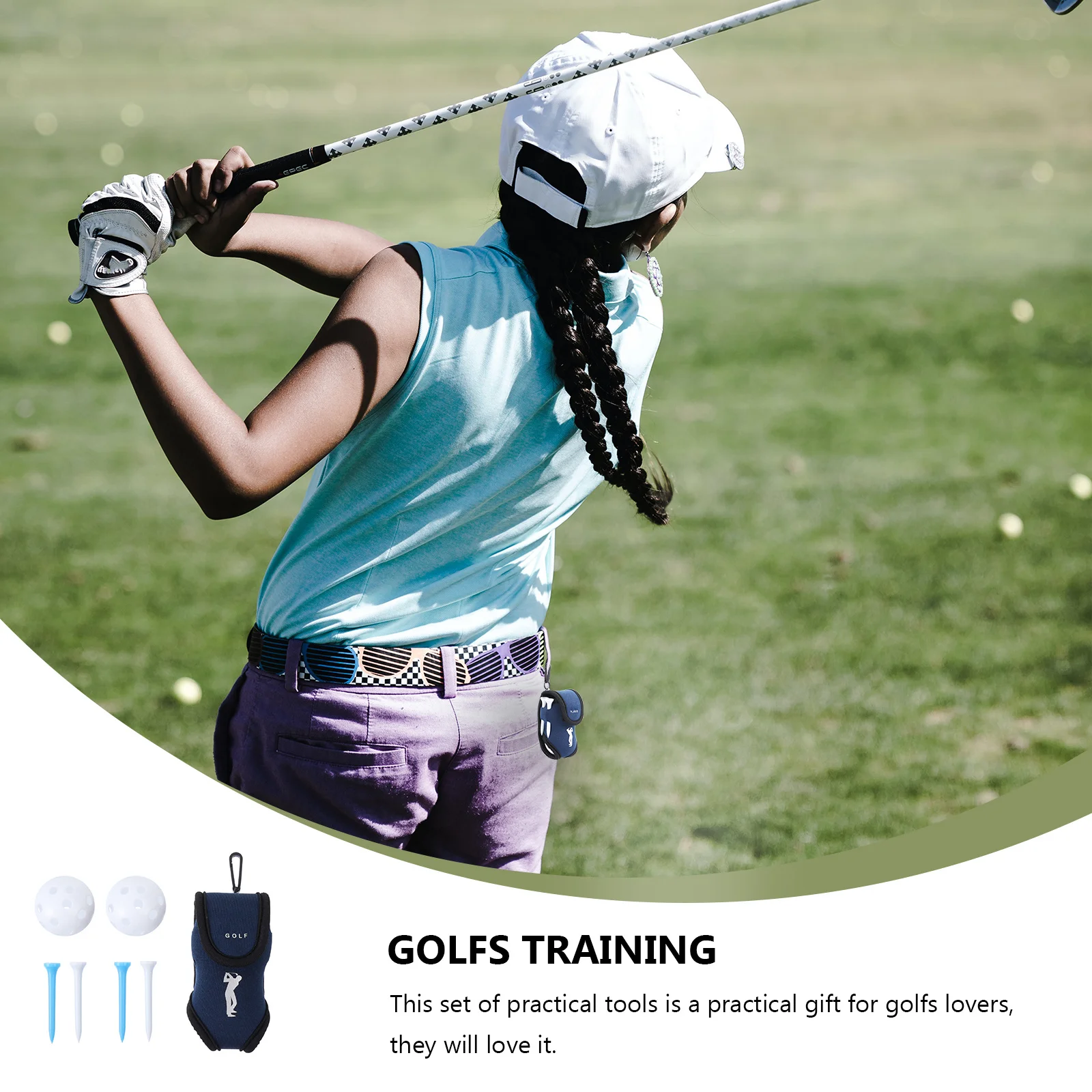 Ball Bag 2 Balls 4 Tees Portable Sports Tool Outdoor Mini Pouch Golf Training Storage Ball Bag Sports Tool