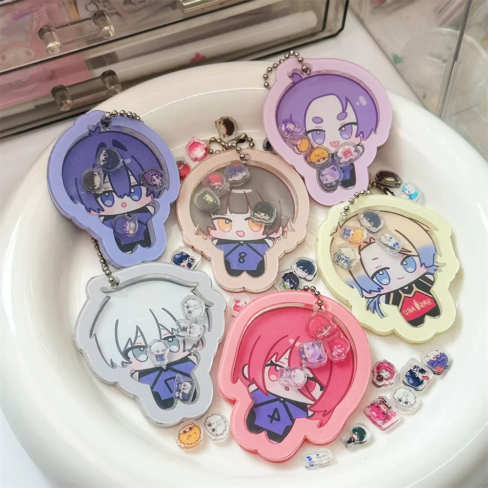 Anime Blue Lock Isagi Yoichi Bachira Meguru Nagi Seishiro Mikage Reo Cosplay Keychain Acrylic Keyring Phone Chain Bag Accessory