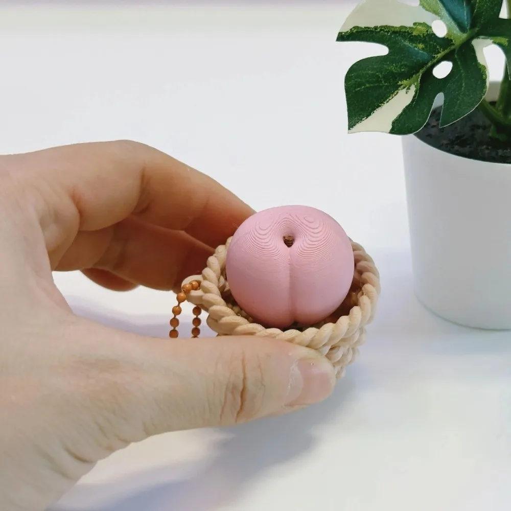 3D Printed Roller Stress-relief Button with Beaded Chain Portable Clickable Basket Pumpkin Button Comfortable Tactile Feedback