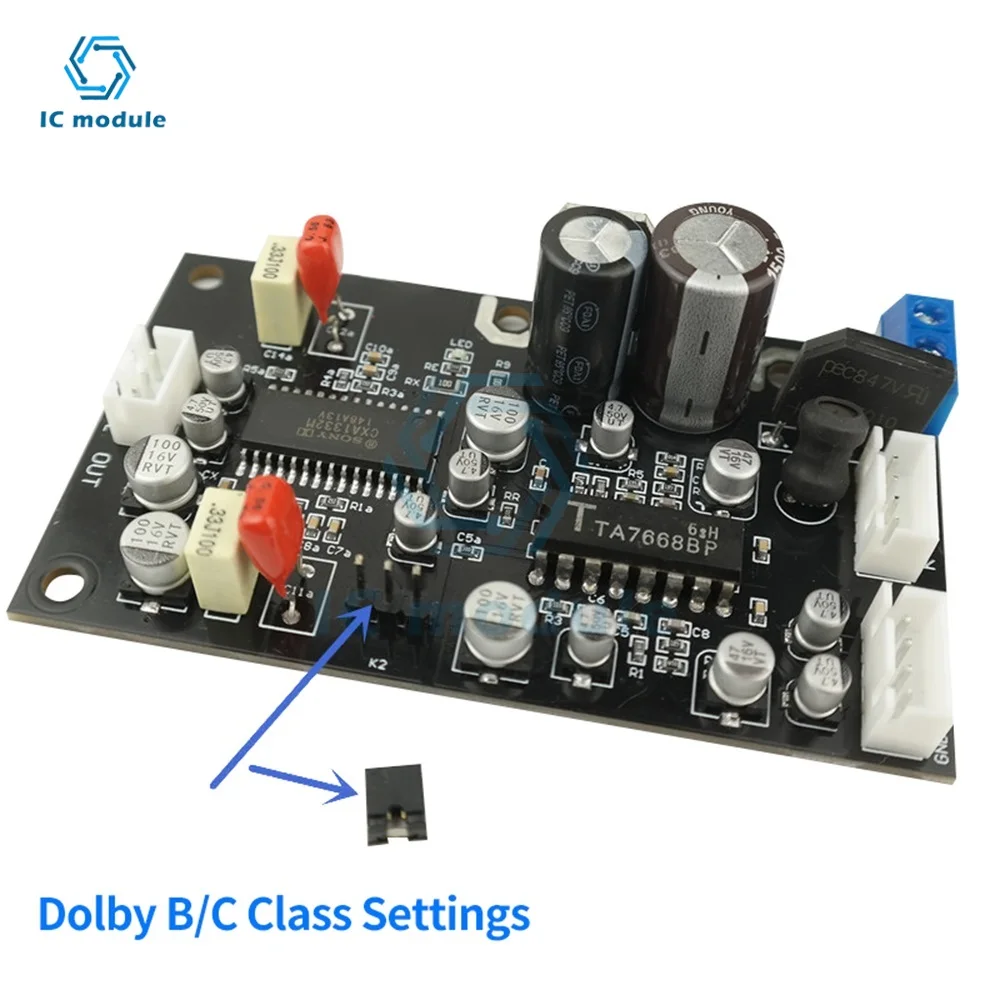 TA7668 Stereo Tape Recorder Magnetic Head Preamplifier Board With CXA1332 Dolby Noise Reduction Tape Recorder Preamp