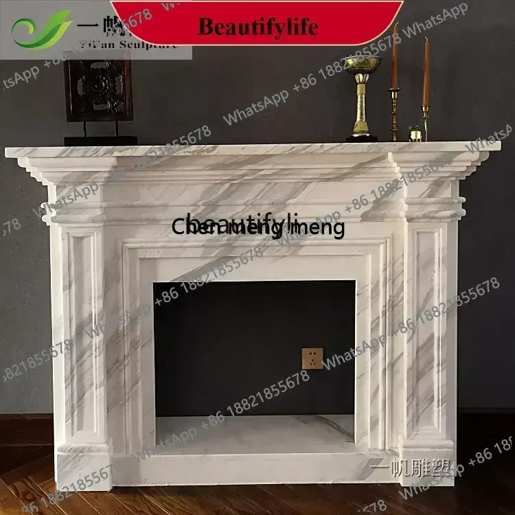 

Z183 Мраморная камин Американский минималистский современный камин ТВ декоративный шкаф натуральный джаз белый
