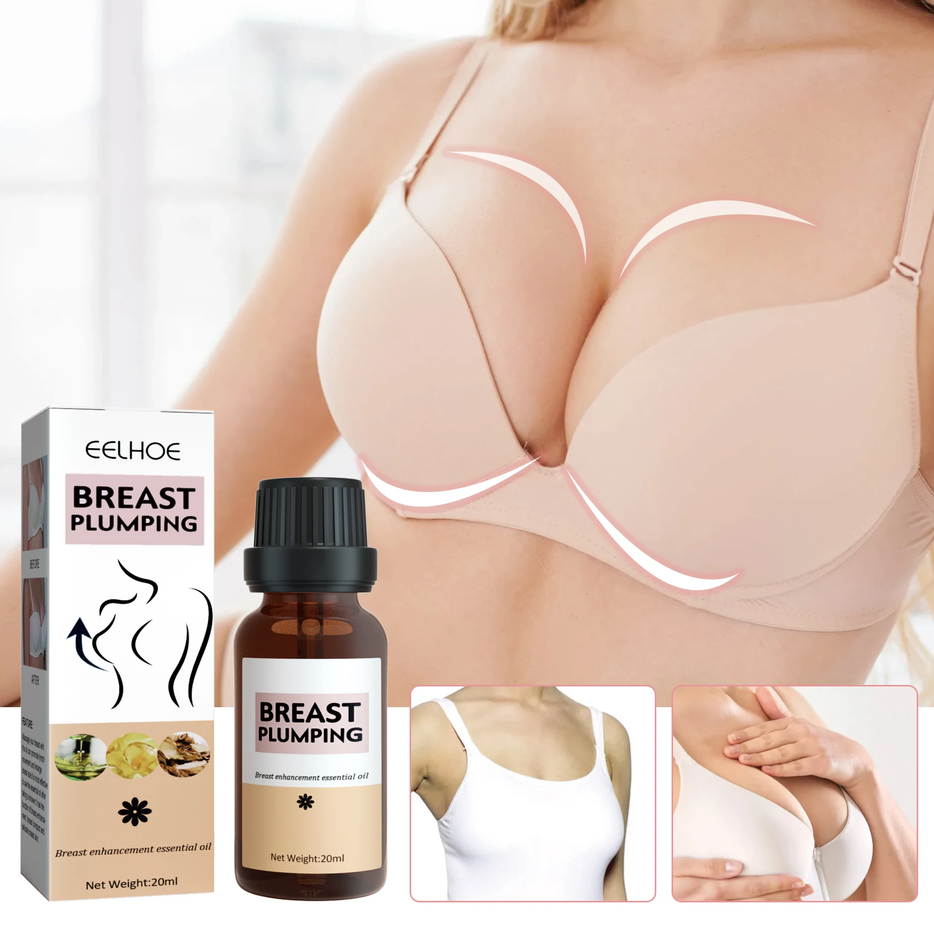 

EELHOE Beauty Эфирное масло для массажа груди Нежный увлажняющий уход для груди Полный и сильный массажный уход за грудью