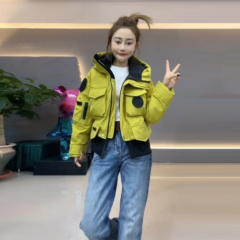 

Warm Fashion Casual Jacket 2025 Spring Autumn Coat Hooded Tooling Jacket Short Versatile Trench Large Size Coat High Street