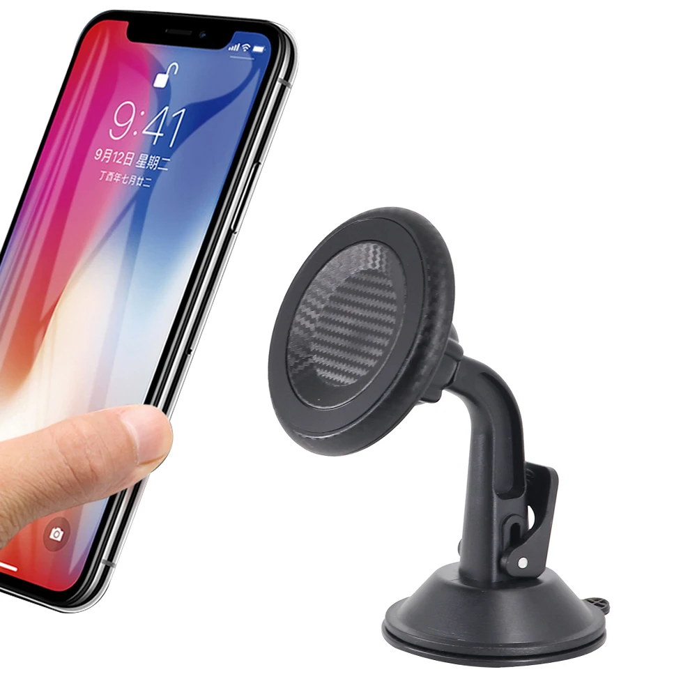 ที่ยึดในรถแม่เหล็กที่วางโทรศัพท์ในรถสุดหรู360กระจกหน้าแบบหมุนได้แท่นวางบนรถอเนกประสงค์