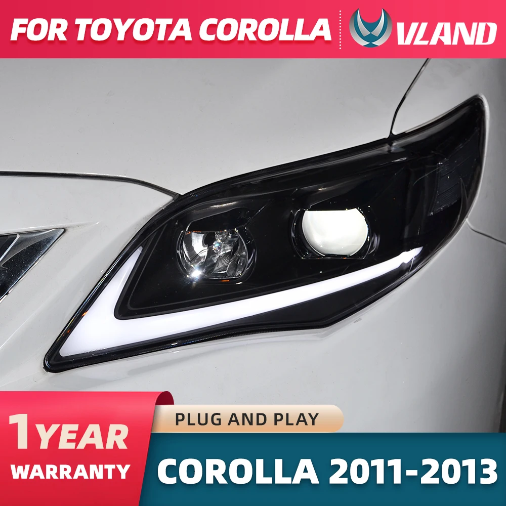 VLAND Led Daytime Running Light For Toyota Corolla 2011 2012 2013 Auto DRL Headlight Front Cover Fog Lamp Car Accessorie
