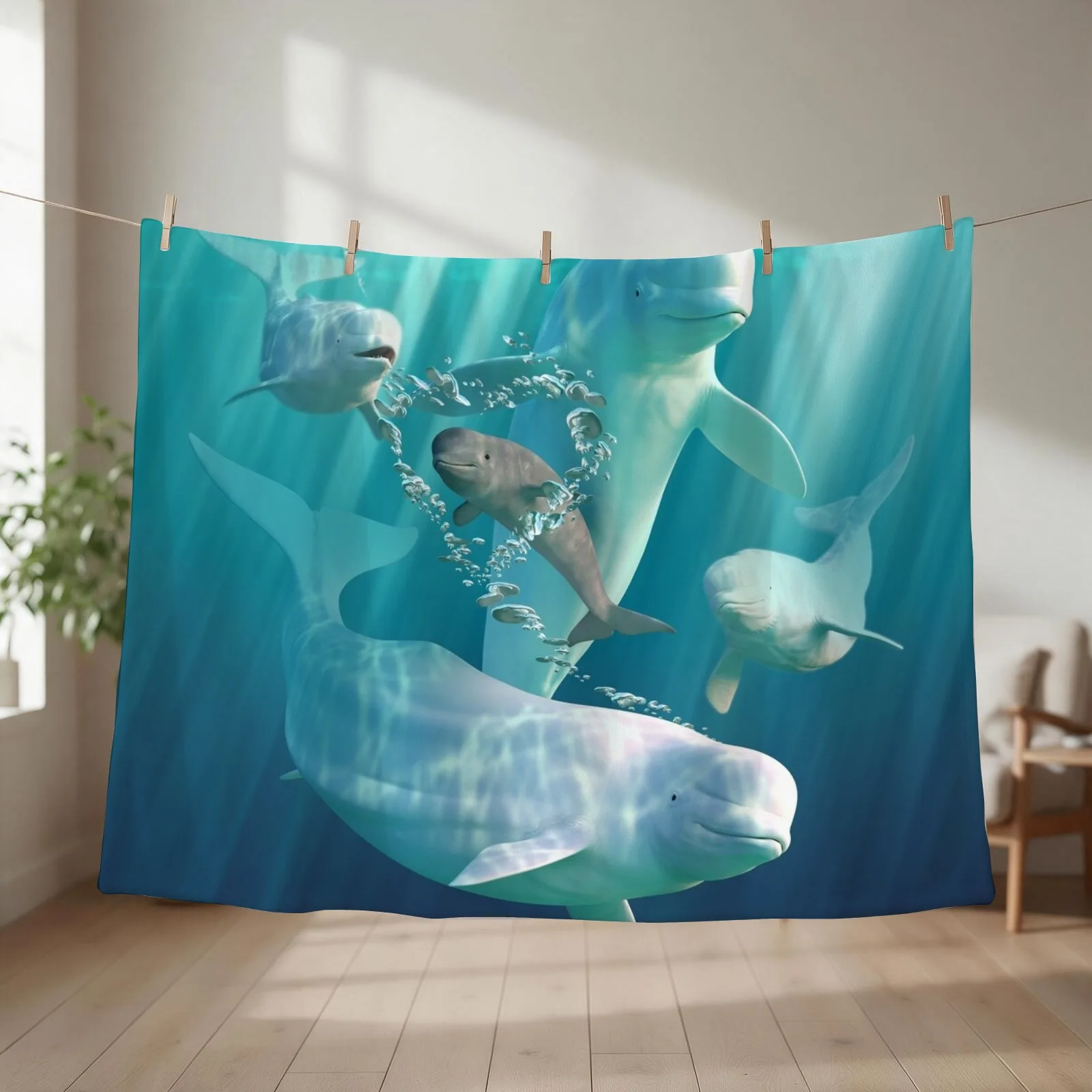 Beluga Bubbles Throw Blanket Sleeping Bag Camping Summer Sofa Quilt Blankets