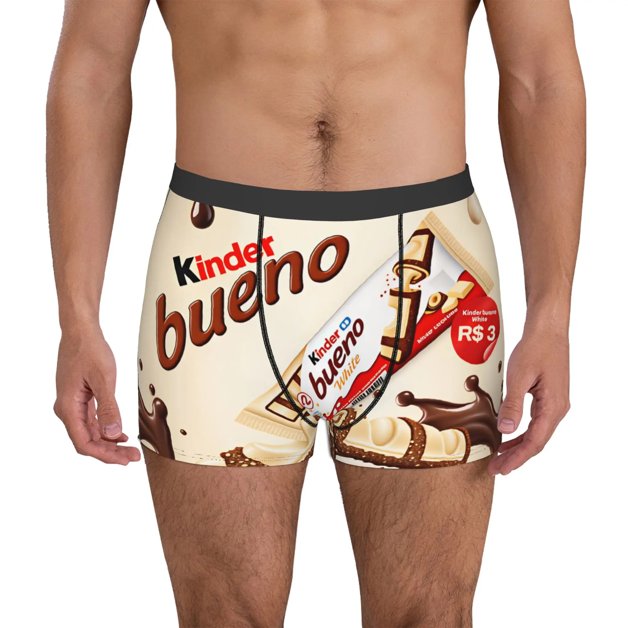Ropa interior de chocolate K-Kinder B-Bueno para hombre, calzoncillos tipo bóxer, pantalones cortos suaves, calzoncillos