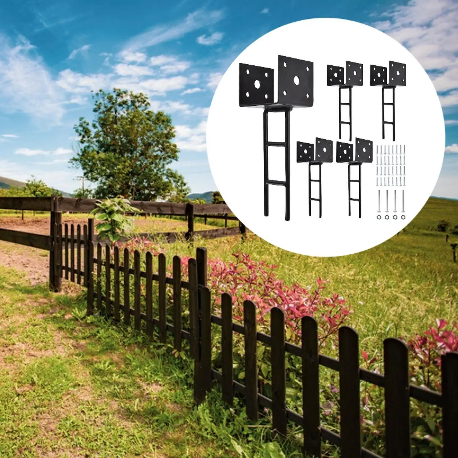 

4 шт. U-образный анкер для столба, кронштейн для палубы перголы, устойчивый к ржавчине, терраса для бетона, стойки для патио