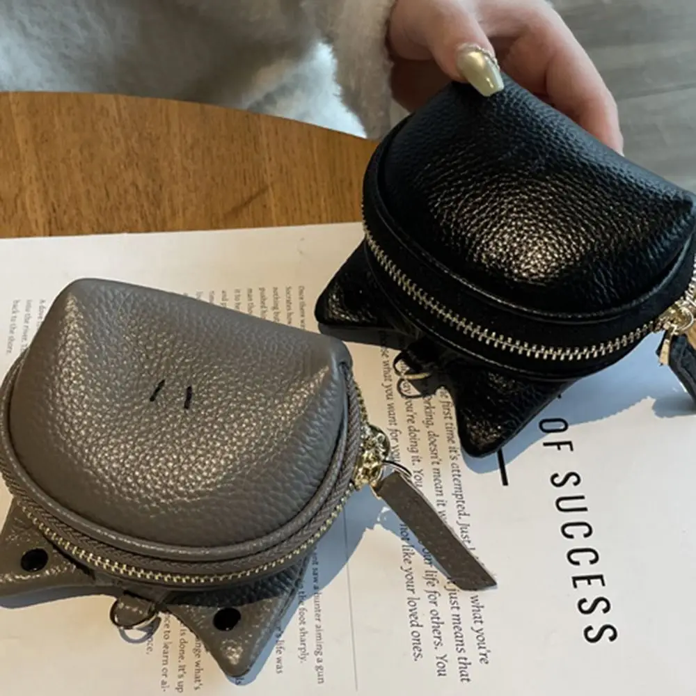 

Durable Zipper Genuine Leather Coin Purse Card Bag Cash Storage Cute Coin Wallet Keychain Multi-Functional Change Bag Travel