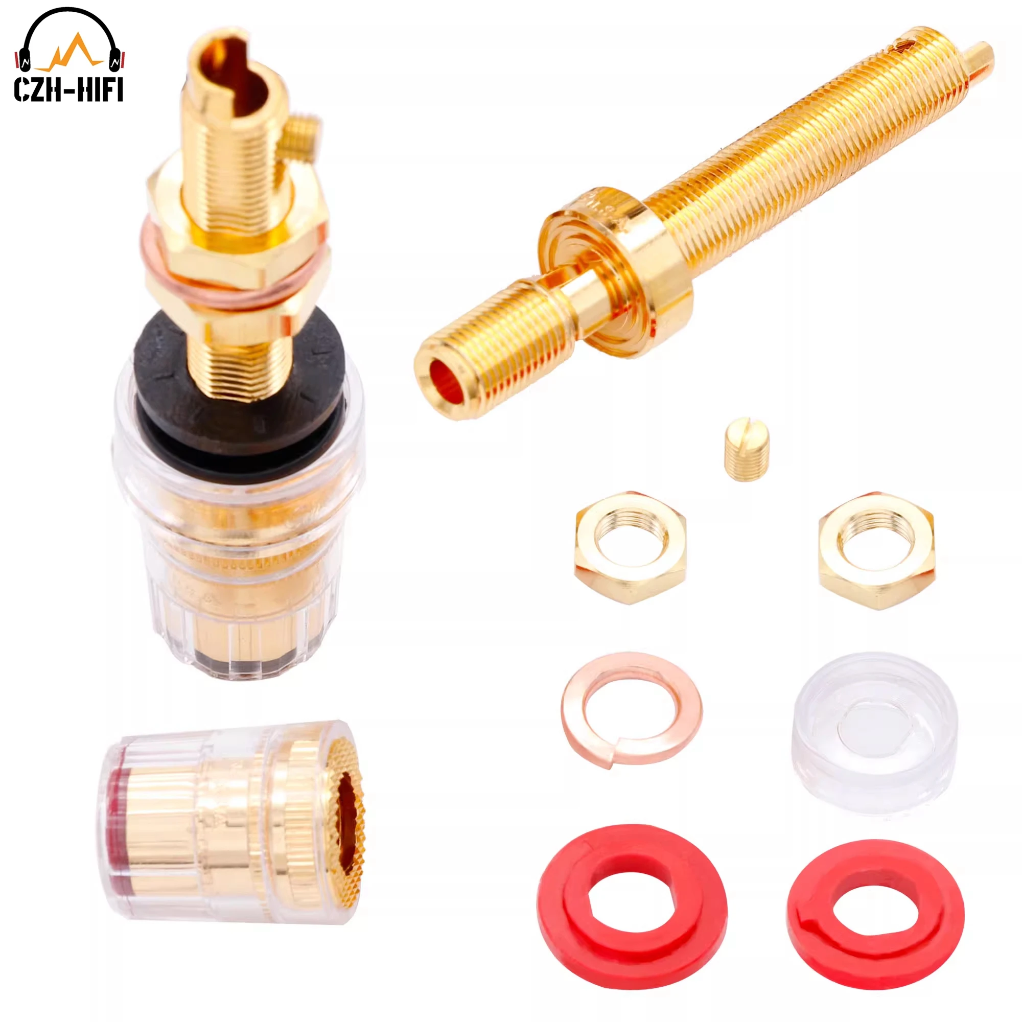 1 paio CMC 858L-G amplificatore Audio in ottone placcato oro di fascia alta Binding Post spina a Banana Jack connettore presa terminale altoparlante HiFi