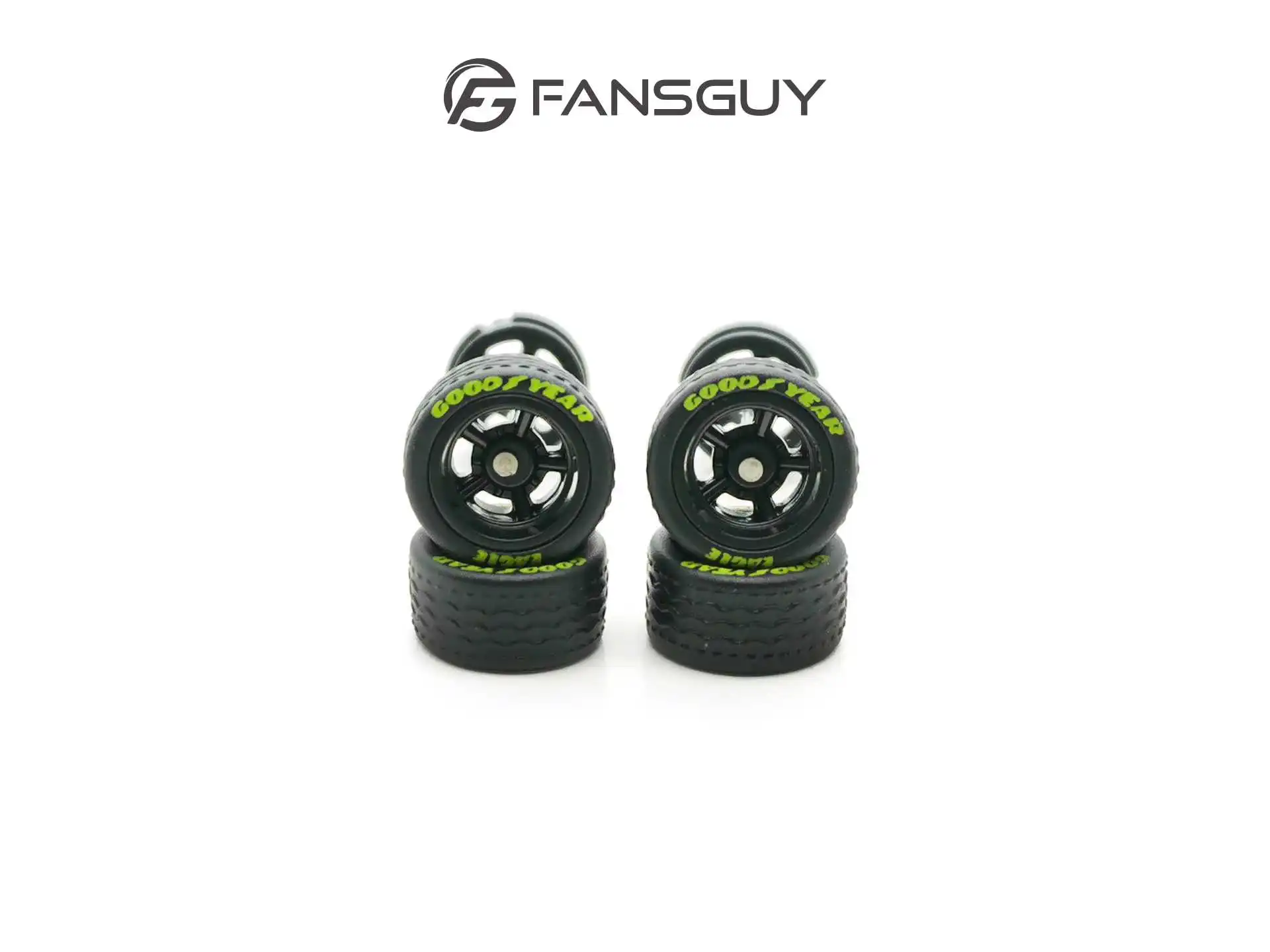 FANSGUY 1Set 10.80mm 1/64 Alloy Toy Car Wheels Removable Tyre Red/Green/Black-PG SSC Series