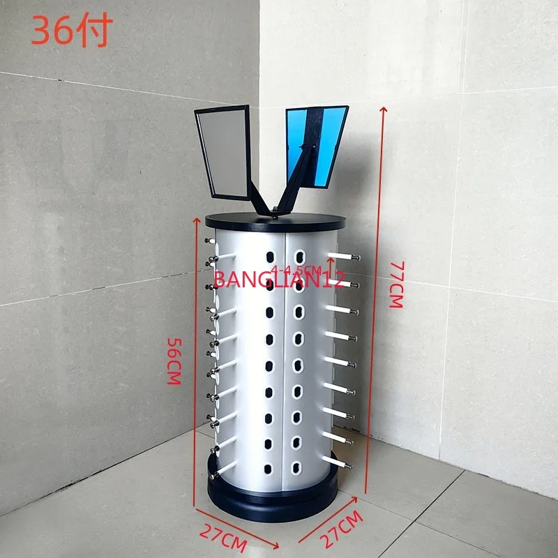 New aluminum-plastic panel cabinet desktop glasses display rack, rotatable round and square shelf