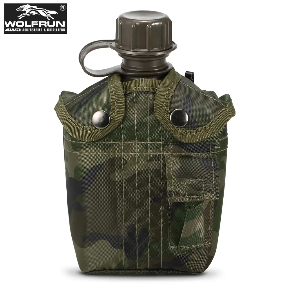 

Outdoor Camouflage Military Canteen Bottle Backpacking Survival Water Kettle Camping Hiking Bottle 1L Large-capacity Kettle