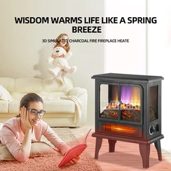 3D Simulation Flame Heater Electric Fireplace Living Room Electric Fireplace Heater Household Intelligent Quick Heating Heate