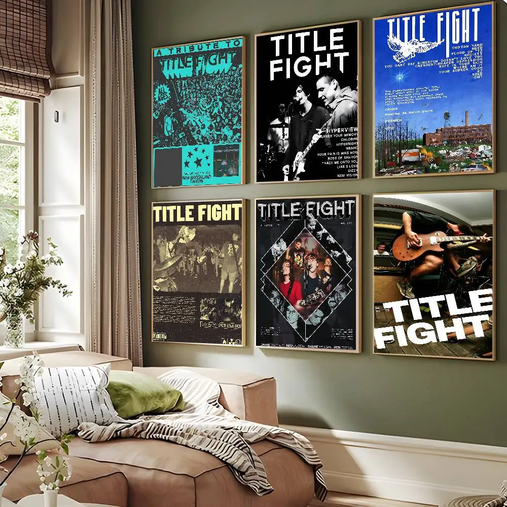 Rock Hardcore Punk Band T-Title Fight DIY Sticky Poster Fancy Wall Sticker For Living Room Bar Decoration Wall Decor