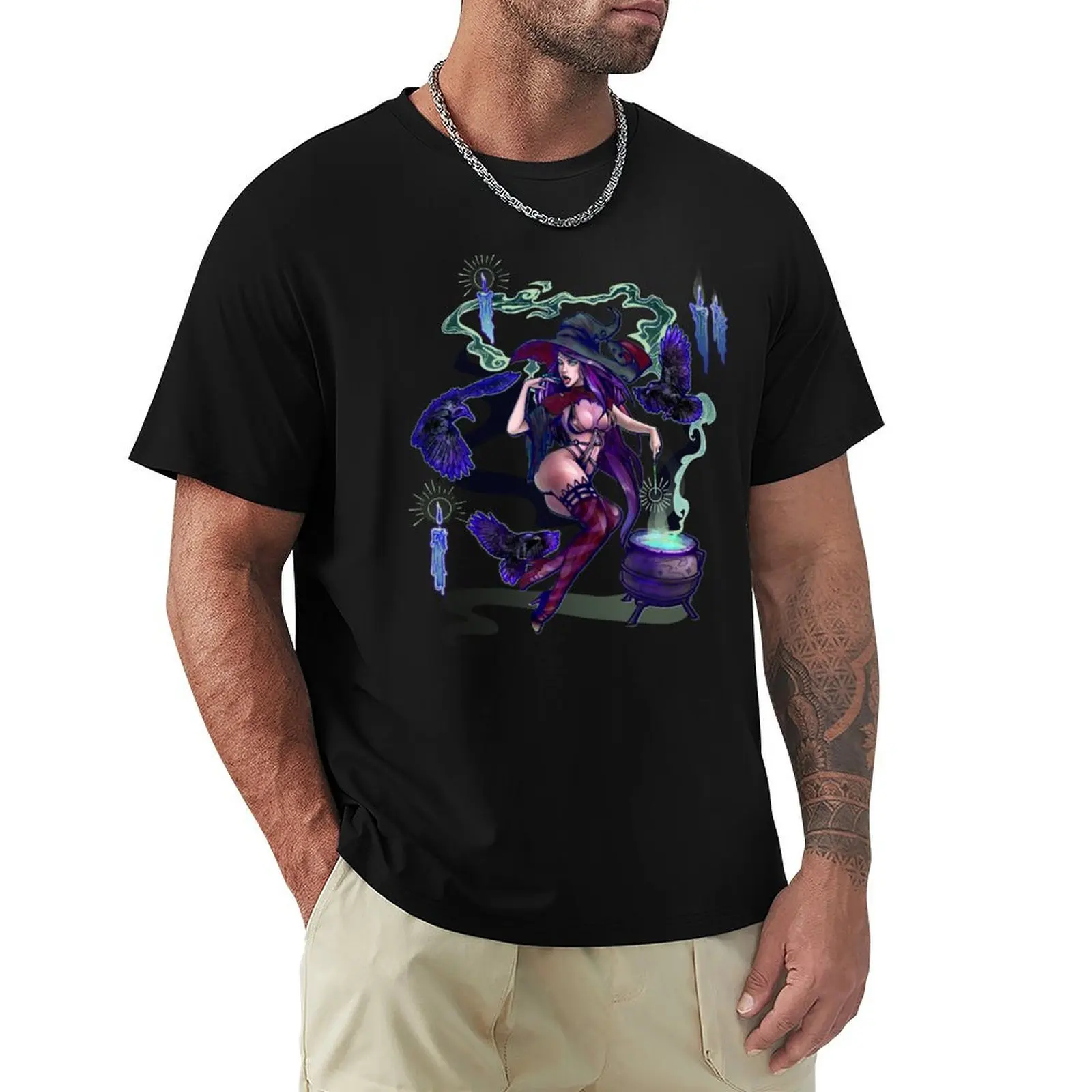 

Lady Elvira Corvus: Witchy Woman T-Shirt Basic Regular Fit Casual T-Shirt