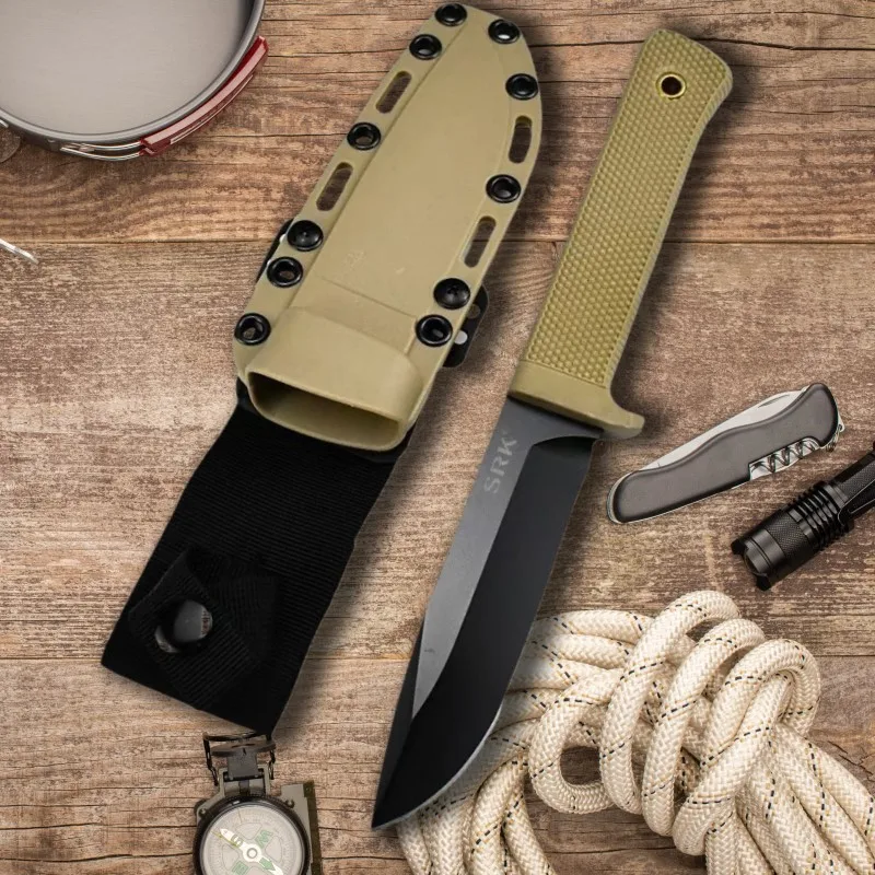 Survival Gear Portable Hiking Knife High Hardness Portable Knife Mountaineering Camping Outdoor Straight For Men EDC Knives