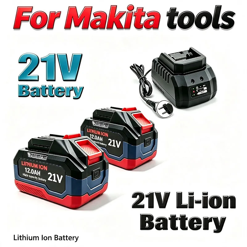 21V 6.0Ah Highly Compatible with for Makita Lithium-Ion Batteries DDF487 Maintenance, Construction Sites, Gardening Tools
