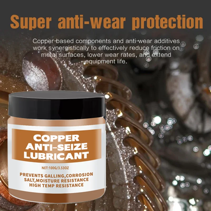 Graxa de cobre antiaderente 50/100g, graxa para manutenção automotiva, lubrificante versátil para freios de carro