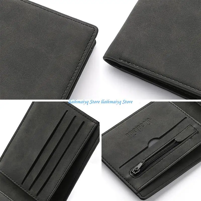 573B Leather Wallet for Men Large Capacity Bifold Wallet Business Minimalist Purses Everyday Wallet with Card Slots Gifts