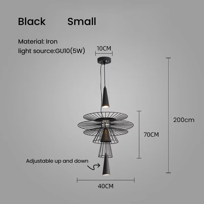 Zwaartekracht kroonluchter LED pot licht zwart goud vliegende schotel lichtpunt Voor keukendecoratie luxe decoratie winkel foyer