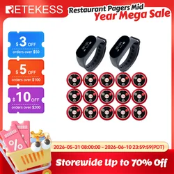 RETEKESS Restaurant Pager Wireless Waiter Calling System TD112 Waterproof Watch Pager Receiver T117 Call Buttons for Cafe Bar