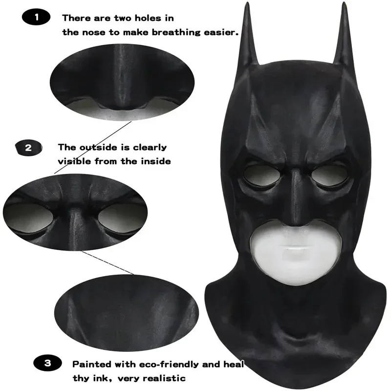 New ★ P-Jsmen Adult Dark Knight Cosplay Bruce Wayne Jumpsuit Superhero Battle Costume Printing Halloween Bat O★ 2025 qi☆