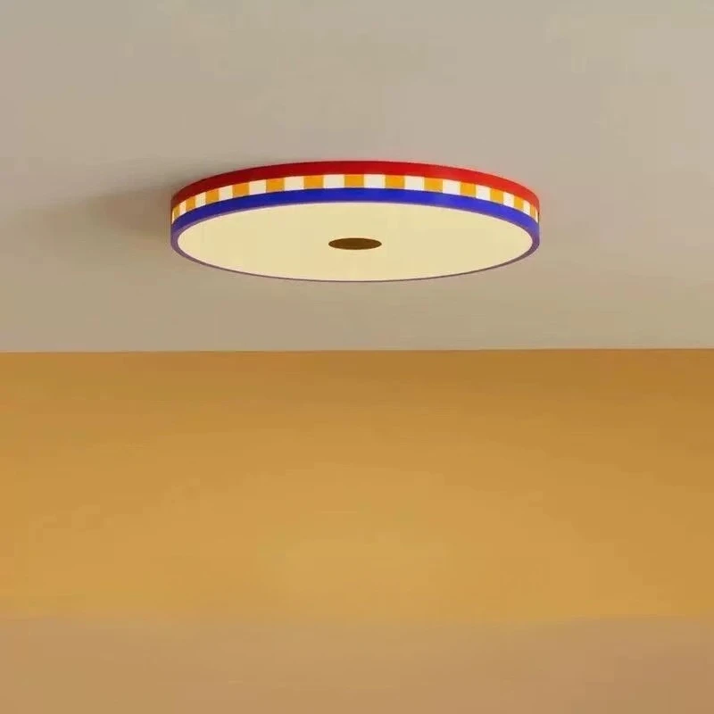 Full Spectrum Nordic Modern Bedroom Creative Color Boy Girl Round Ceiling Light